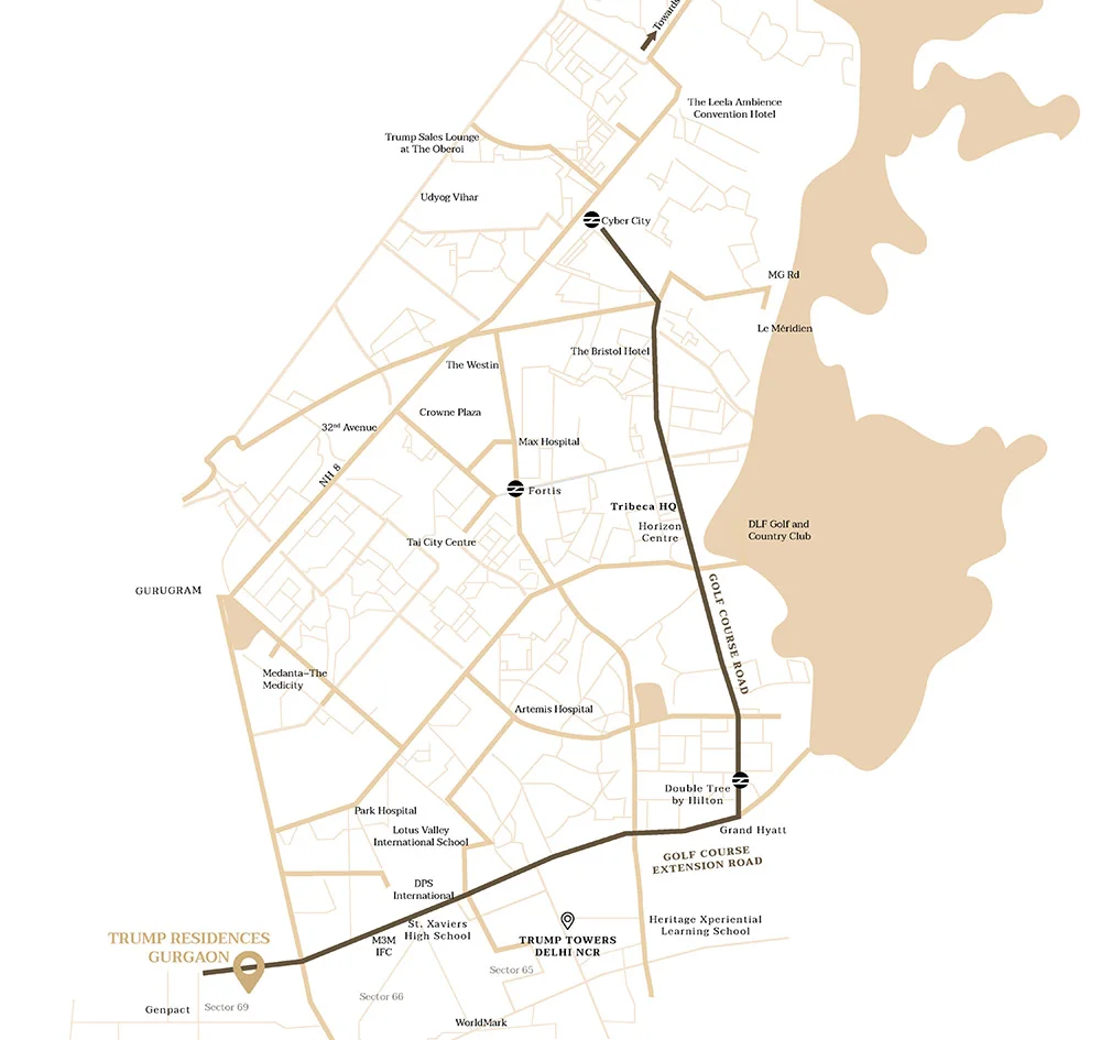 Trump Residences, Sector 69 location map