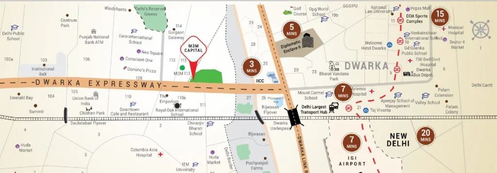 M3M Capital location map