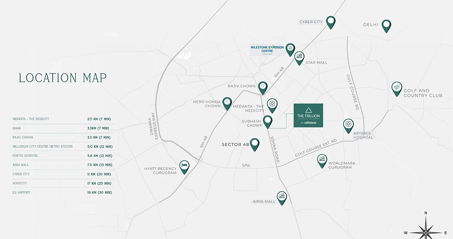 Experion The Trillion, Sector 48 location map