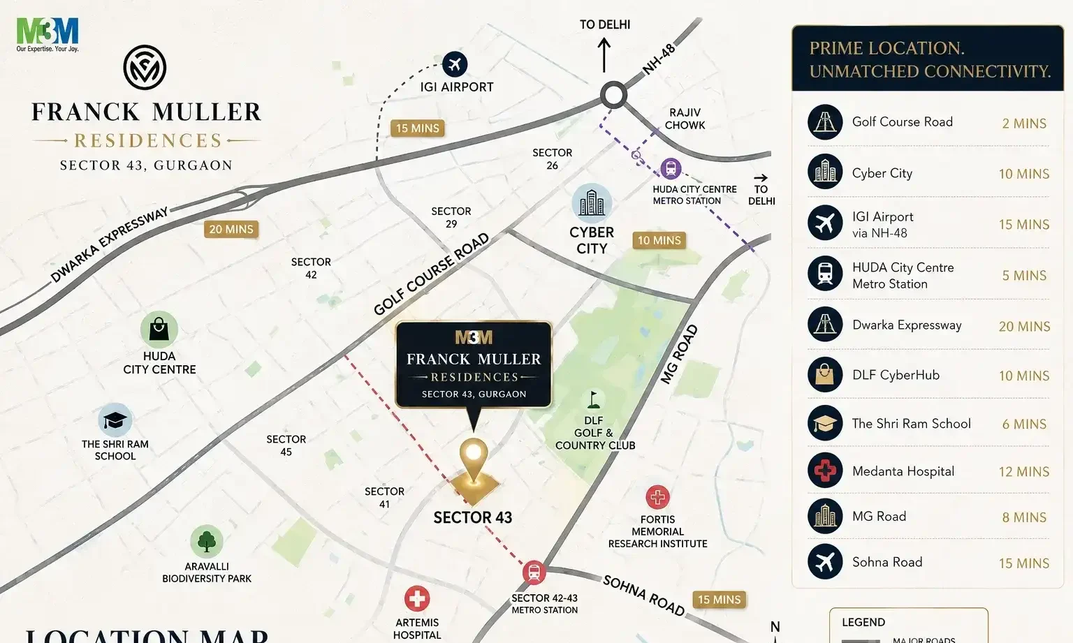 M3M Franck Muller Residences location map