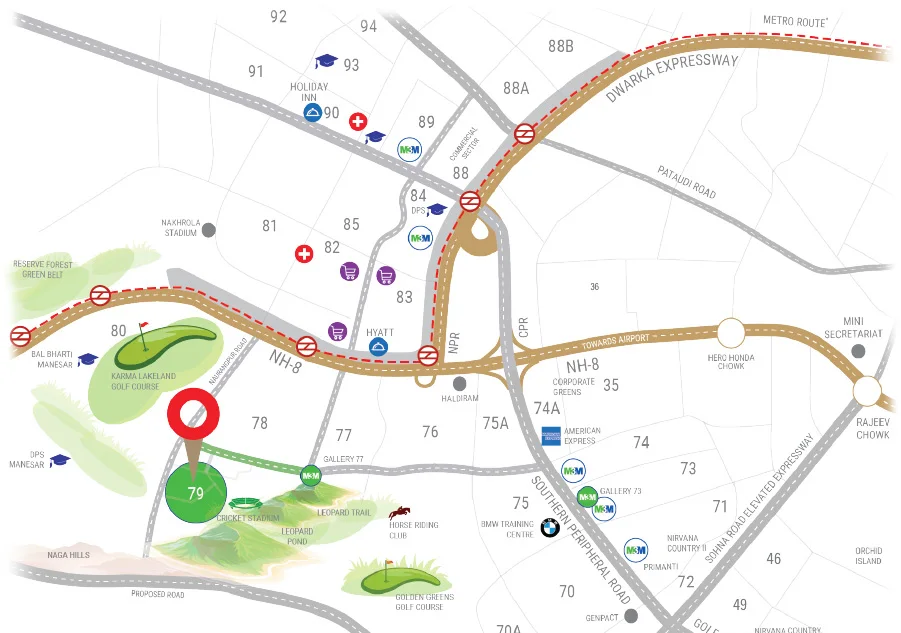 M3M Antalya Hills location map