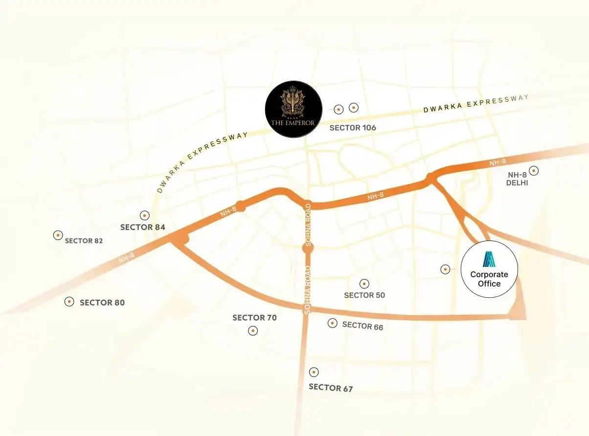 Elan The Emperor, Sector 106 location map