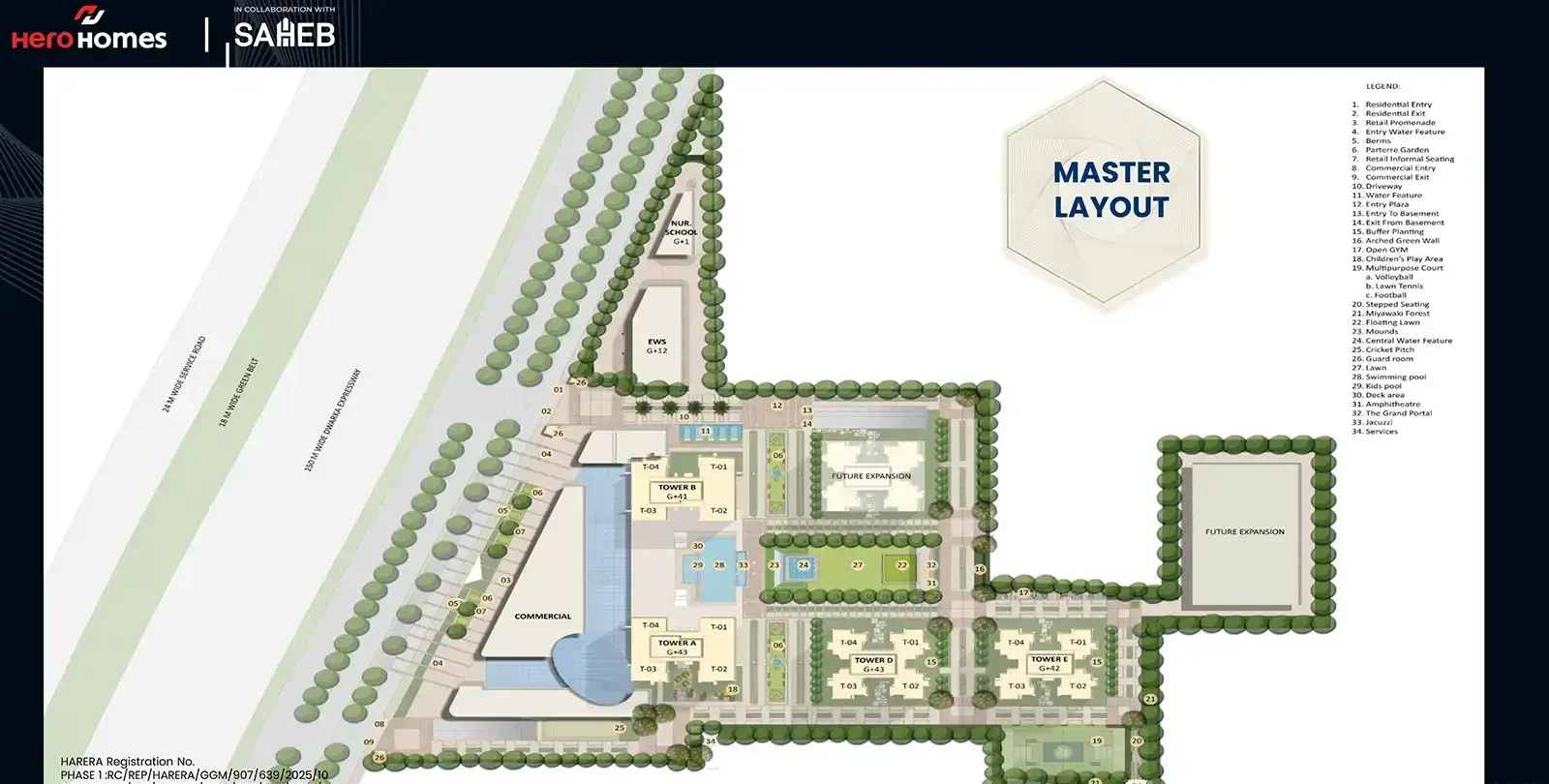 Hero Homes Palatial, Sector 104 master plan