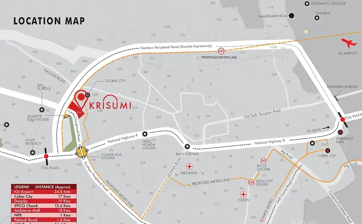 Krisumi Forest Reserve, Sector 36A location map