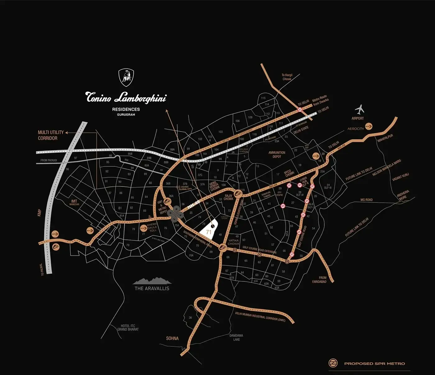 Lamborghini Residences, Sector 71 location map