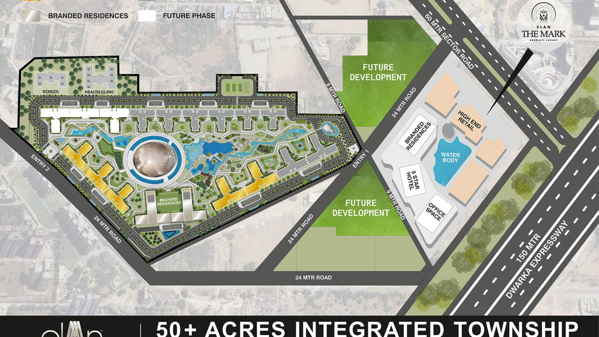 Master plan of Elan The Presidential integrated township near Dwarka Expressway