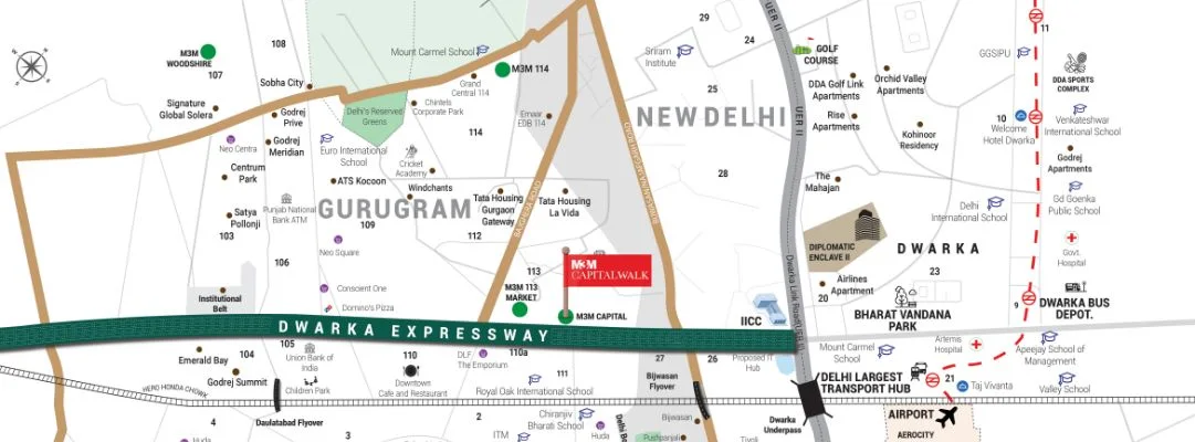 M3M Capital Walk location map