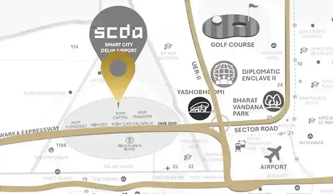 M3M Aston Martin Residences location map